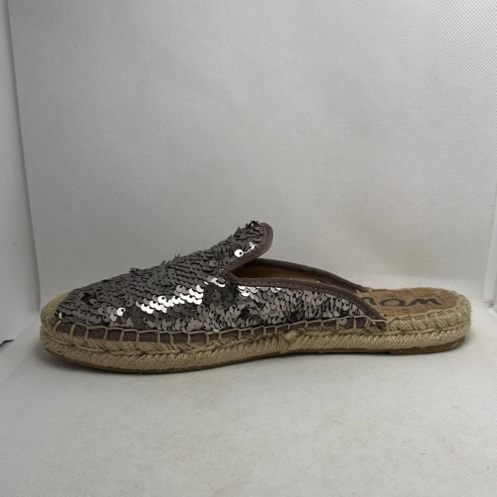 Sam Edelman Sequin Espadrille Mule Flats – Women’s Size 6